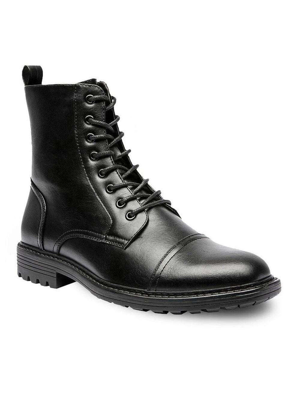 Nick Graham Men's Brave Cap Toe Combat Boots Men's Shoes Size 8.5 us Black